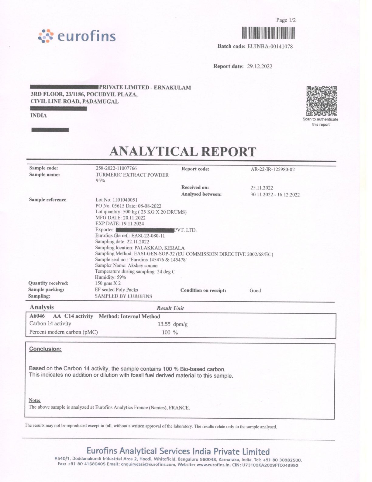 curcumin caps lab report